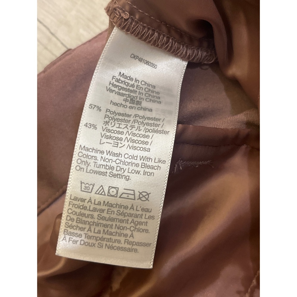 Madewell The Harlow Wide-Leg Pant Satin Pleated High Rise Brown CKP481060350 4 - Picture 6 of 12
